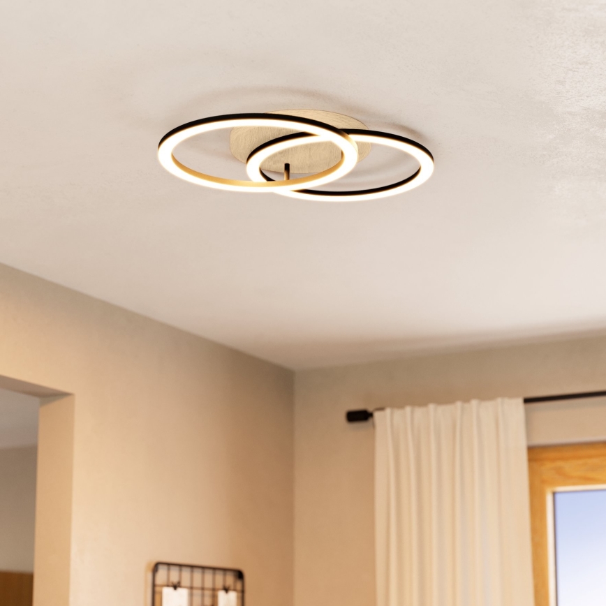 Eglo - Iluminação de teto LED com regulação 2xLED/16W/230V 2700-6500K bege/preto ZigBee