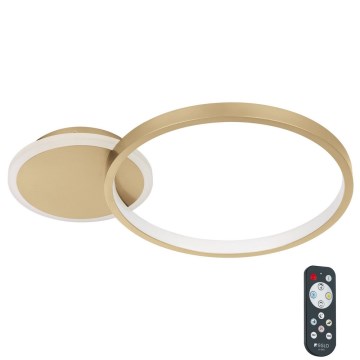 Eglo - Iluminação de teto LED com regulação LED/15W/230V dourado + controlo remoto