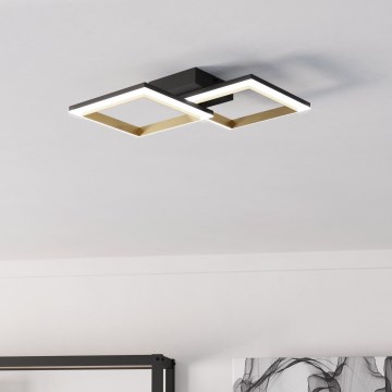 Eglo - Iluminação de teto LED com regulação LED/18,4W/230V 4000K preto/dourado