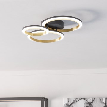 Eglo - Iluminação de teto LED com regulação LED/20W/230V 4000K preto/dourado