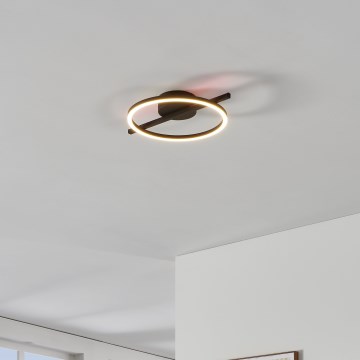 Eglo - Iluminação de teto LED RGBW com regulação LED/17W/230V 2700-6500K preto + comando