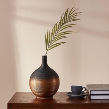 Eglo - Jarra de cerâmica 22x16 cm preto/dourado