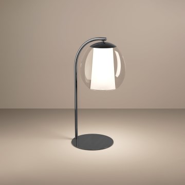 Eglo - Lâmpada de mesa LED regulável LED/5,5W/230V + LED/1,6W preto cromado