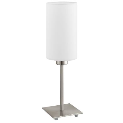 Eglo - Lâmpada de mesa LED TUNJA 1xE27/60W/230V 26,5 cm cromo mate/branco