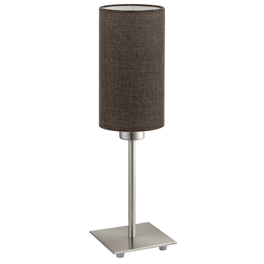 Eglo - Lâmpada de mesa LED TUNJA 1xE27/60W/230V 26,5 cm cromo fosco/marrom