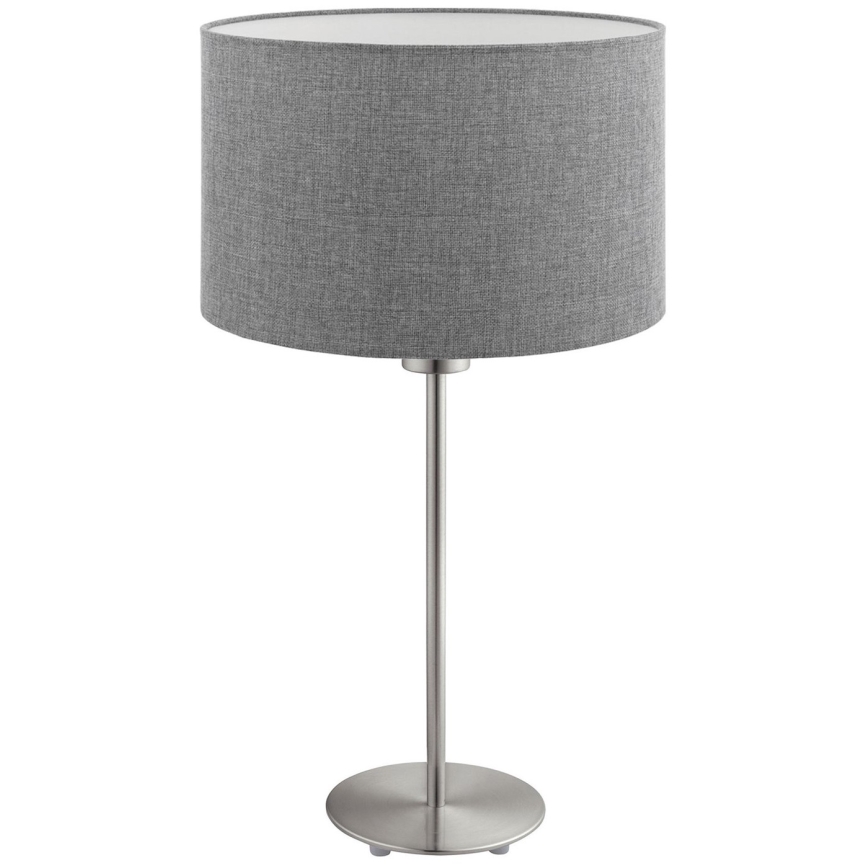 Eglo - Lâmpada de mesa LED TUNJA 1xE27/60W/230V 38,5 cm cromo fosco/cinza