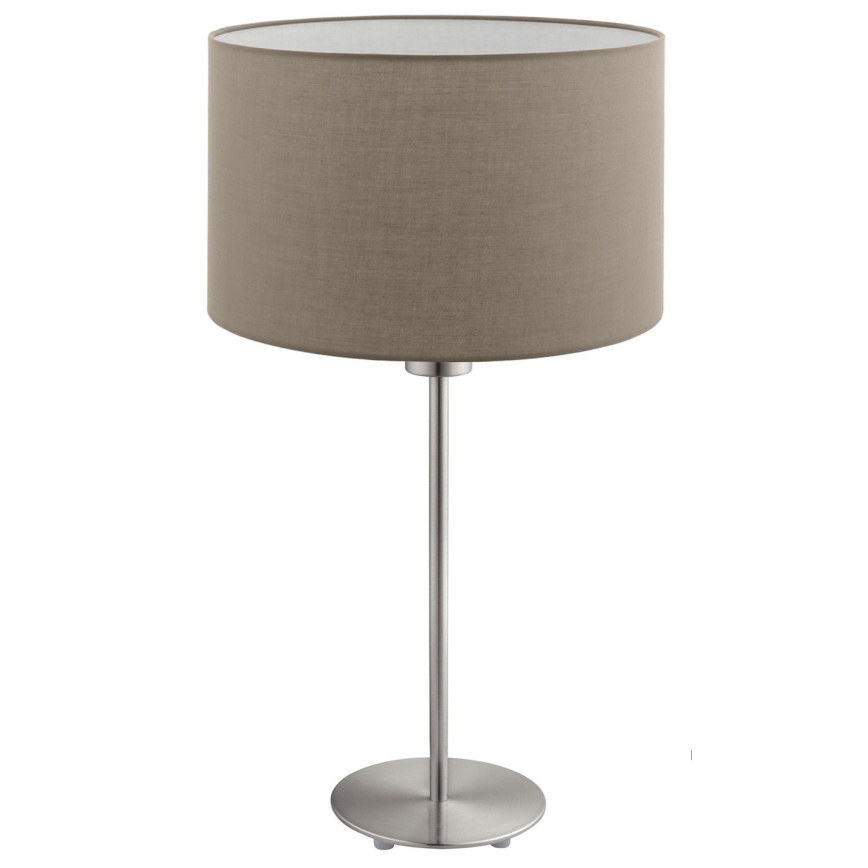Eglo - Lâmpada de mesa LED TUNJA 1xE27/60W/230V 38,5 cm cromo mate/taupe