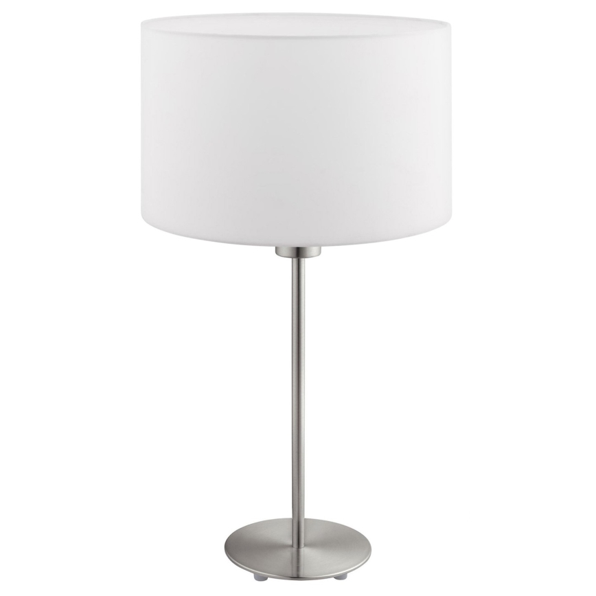 Eglo - Lâmpada de mesa LED TUNJA 1xE27/60W/230V 38,5 cm cromo mate/branco