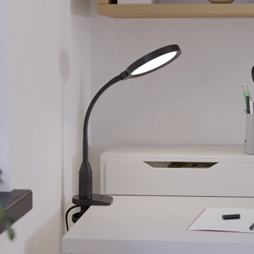Eglo - Lâmpada LED flexível regulável com clipe LED/5,5W/230V 2700/4000/6500K preta