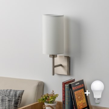 Eglo - LED  Aplique de parede TUNJA 1xE27/60W/230V cromado fosco/branco