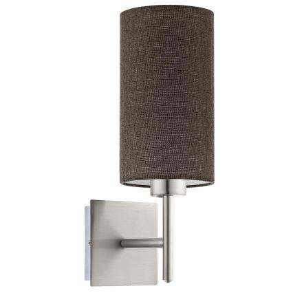 Eglo - LED  Aplique de parede TUNJA 1xE27/60W/230V cromado mate/castanho