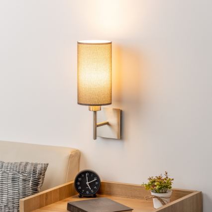 Eglo - LED  Aplique de parede TUNJA 1xE27/60W/230V cromado mate/castanho