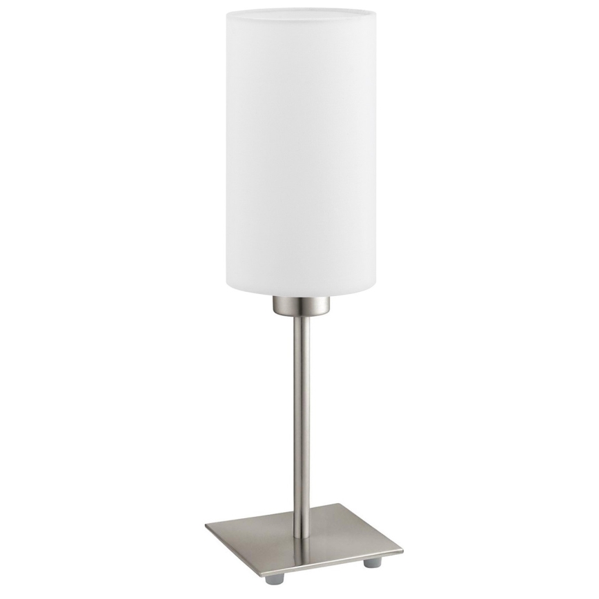 Eglo - LED Candeeiro de Mesa TUNJA 1xE27/60W/230V 26,5 cm cromado mate/branco