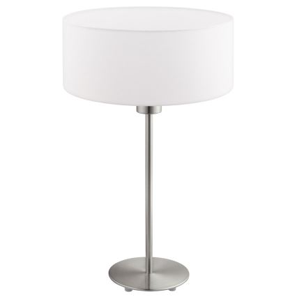 Eglo - LED Candeeiro de mesa TUNJA 1xE27/60W/230V 38,5 cm cromado fosco/branco