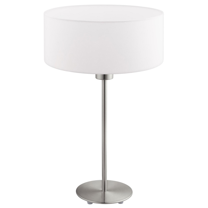 Eglo - LED Candeeiro de mesa TUNJA 1xE27/60W/230V 38,5 cm cromado fosco/branco