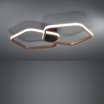 Eglo - LED Candeeiro de tecto dimerizável LED/20W/230V dourado + comando remoto