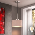 Eglo - LED candeeiro suspenso com cabo TUNJA 1xE27/60W/230V Ø 20 cm bege/preto