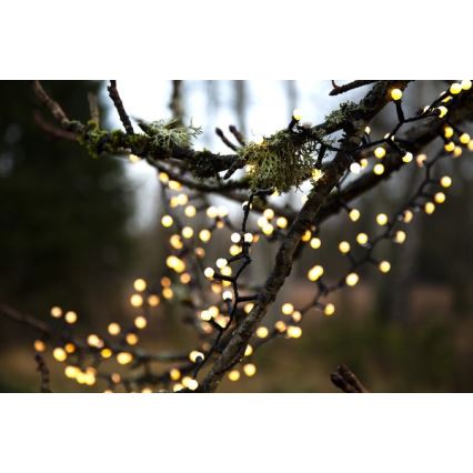 Eglo - Cordão de luzes LED de exterior para Natal, 700 LEDs / 8 modos, 19 m, IP44, branco quente