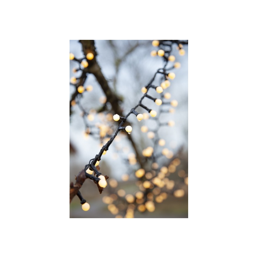 Eglo - Cordão de luzes LED de exterior para Natal, 700 LEDs / 8 modos, 19 m, IP44, branco quente