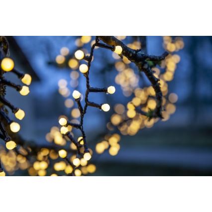 Eglo - Cordão de luzes LED de exterior para Natal, 700 LEDs / 8 modos, 19 m, IP44, branco quente