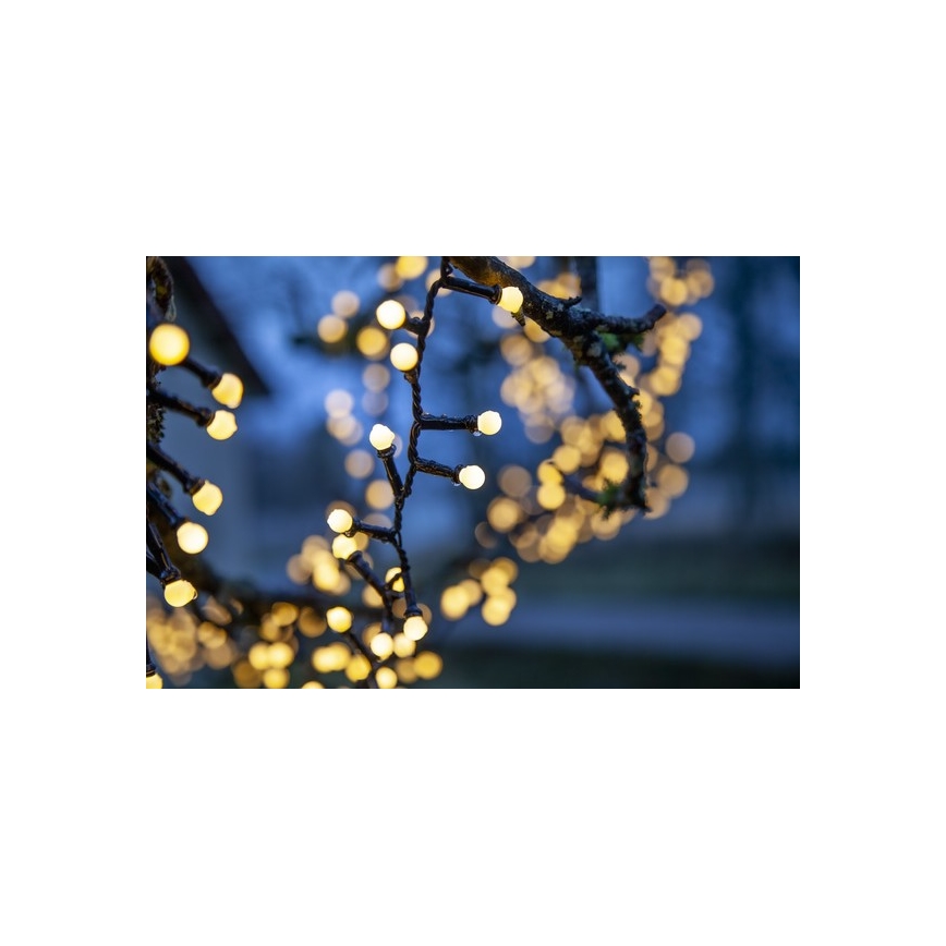 Eglo - Cordão de luzes LED de exterior para Natal, 700 LEDs / 8 modos, 19 m, IP44, branco quente