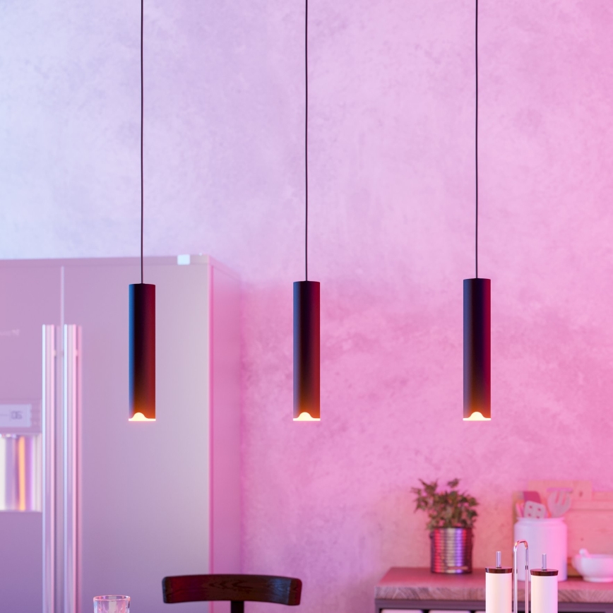 Eglo - LED RGBW Candeeiro suspenso com regulação 3xLED/3,7W/230V 2700-6500K preto