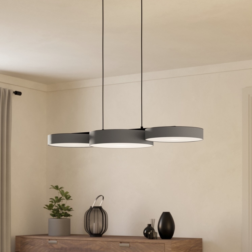 Eglo - LED RGBW Candelabro suspenso com regulação 3xLED/7,5W/230V 2700-6500K cinzento