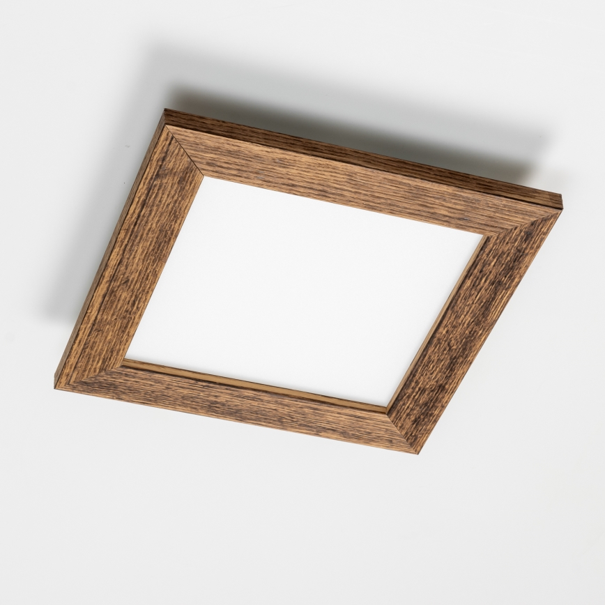 Eglo - Painel LED RGBW dimerizável sobreposto SALOBRENA-C WOOD LED/16W/230V 2700-6500K 34x34 cm castanho + comando remoto