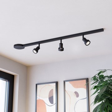 Eglo - Luminária de focos 3xGU10/10W/230V preta