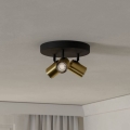 Eglo - Luminária de focos para casa de banho 3xGU10/5W/230V IP44 preto/dourado