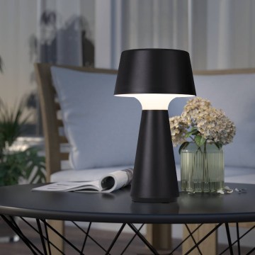 Eglo - Luminária de mesa recarregável para exterior LED dimerizável LED/3W/5V 2200/3000/4000K 2000 mAh IP44 preta