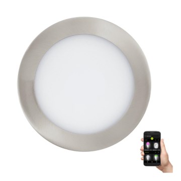 Eglo - Luminária de tecto embutida para casa de banho, LED regulável, 10,5W/230V, IP44, ZigBee, diâmetro 16,5 cm