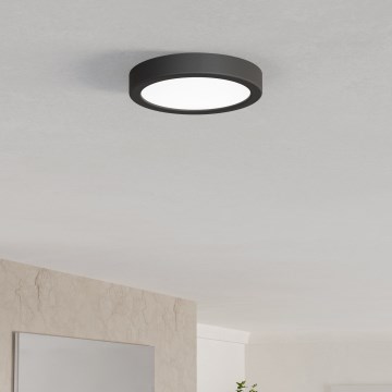 Eglo - Luminária de teto para casa de banho LED/7,5W/230V 2700/4000/6500K diâmetro 16,6 cm IP44 preta