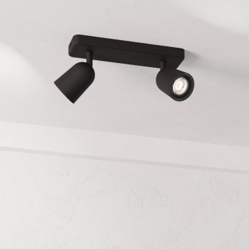 Eglo - Luminária direcionável 2xGU10/10W/230V preta