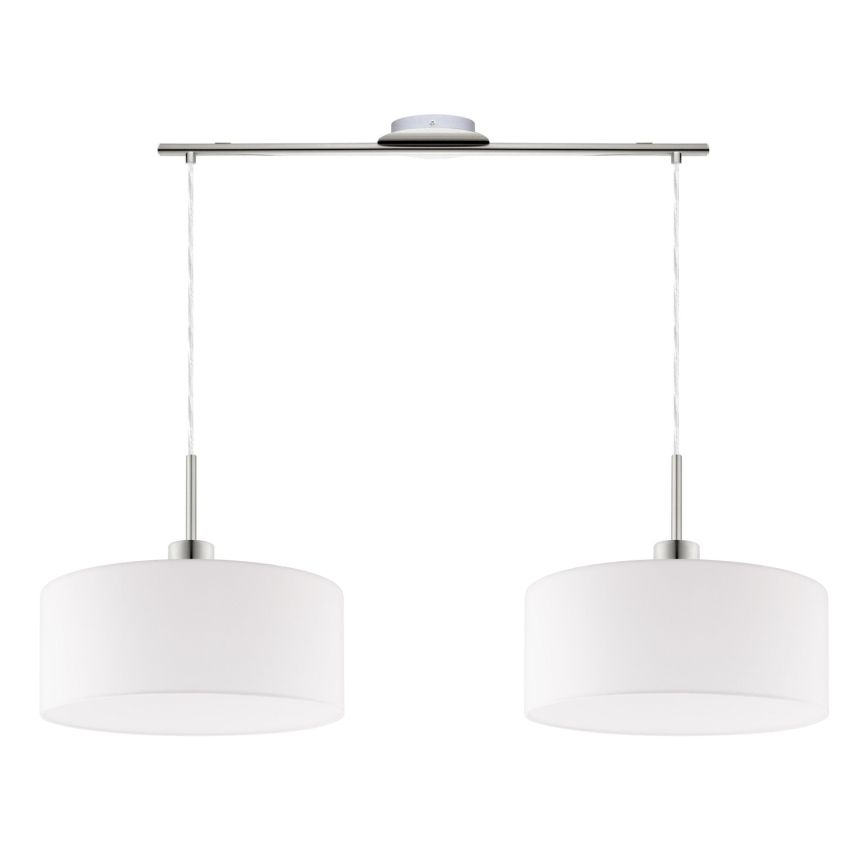 Eglo - Luminária LED suspensa com cabo TUNJA 2xE27/60W/230V branca
