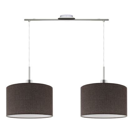Eglo - Lustre LED suspenso em cabo TUNJA 2xE27/60W/230V castanho