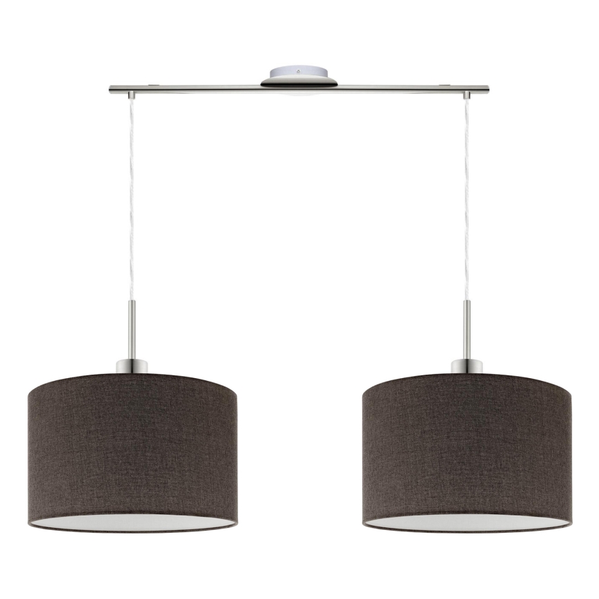 Eglo - Lustre LED suspenso em cabo TUNJA 2xE27/60W/230V castanho