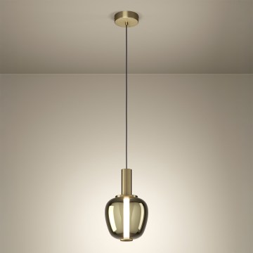Eglo - Lustre LED dimerizável suspenso por cabo 1xLED/5,5W/230V + 1xLED/1,6W dourado