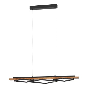 Eglo - Lustre LED dimerizável suspenso por cabo 2xLED/13W/230V + LED/16W preto/castanho