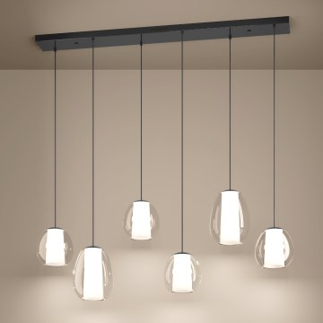 Eglo - Lustre LED regulável suspenso por cabo 2xLED/7W/230V + 4xLED/5,5W + 6xLED/1,6W 2200-6500K preto/cromado