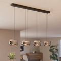Eglo - Lustre LED regulável suspenso por cabo 4xLED/5,8W/230V preto/fumado