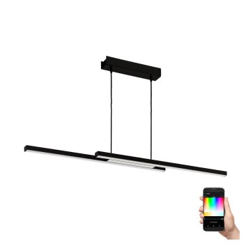 Eglo - Lustre LED RGBW regulável com cabo LED/32W/230V preto ZigBee