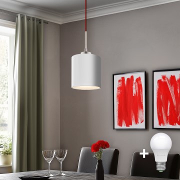 Eglo - Lustre LED suspenso em cabo TUNJA 1xE27/60W/230V branco