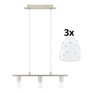 Eglo - Lustre LED suspenso MY CHOICE 3xE14/4W/230V cromo mate/branco