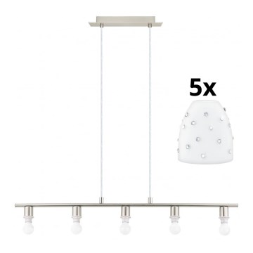 Eglo - Lustre LED suspenso MY CHOICE 5xE14/4W/230V cromo mate/branco