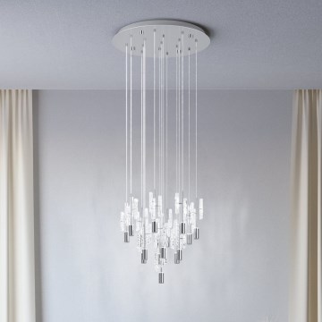 Eglo - Lustre LED suspenso por cabo 15xLED/2,6W/230V 2200/3000/4000K cromado brilhante