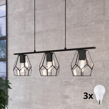 Eglo - Lustre LED suspenso por cabo 3xE27/40W/230V