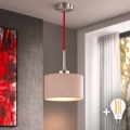 Eglo - Lustre LED suspenso por cabo TUNJA 1xE27/60W/230V Ø 20 cm bege/vermelho