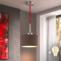 Eglo - Lustre LED suspenso por cabo TUNJA 1xE27/60W/230V Ø 20 cm castanho/vermelho