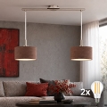 Eglo - Lustre LED suspenso por cabo TUNJA 2xE27/60W/230V cromado fosco/castanho
